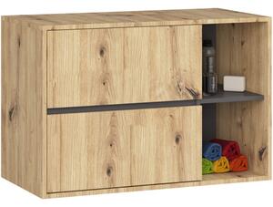 Skrinka pod umývadlo VAMI W90 2SZ dub artisan / grafitová
