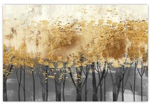 Obraz - Zlaté stromy (90x60 cm)