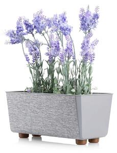 PLASTOVÝ KVETINÁČ SALVIA TX 28,5X17 CM SIVÁ