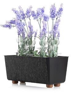 PLASTOVÝ KVETINÁČ SALVIA TX 28,5X17 CM ČIERNA