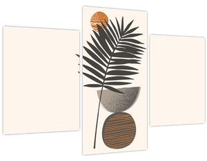 Obraz - Abstrakcia s palmovým listom (90x60 cm)