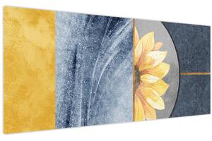 Obraz - Tvary a kvet (120x50 cm)