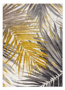 Koberec BLISS Z217AZ276 palmové listy, sivý / zlatý