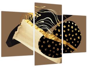 Obraz - Abstrakcia golden brown N⁰1 (90x60 cm)