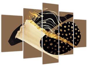 Obraz - Abstrakcia golden brown N⁰1 (150x105 cm)