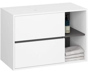 Skrinka pod umývadlo VAMI W90 2SZ biela / garafitová / sivá