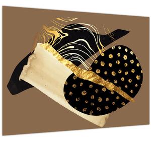 Obraz - Abstrakcia golden brown N⁰1 (70x50 cm)