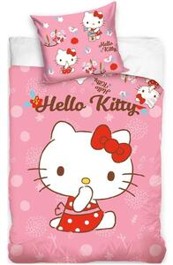 Posteľné obliečky do detskej postieľky Hello Kitty - 100% bavlna - 100 X 135 cm + 40 x 60 cm