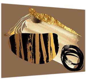 Obraz - Abstrakcia golden brown N⁰2 (70x50 cm)
