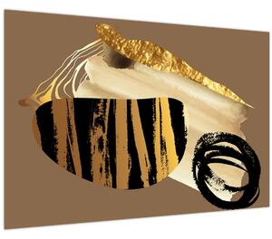 Obraz - Abstrakcia golden brown N⁰2 (90x60 cm)