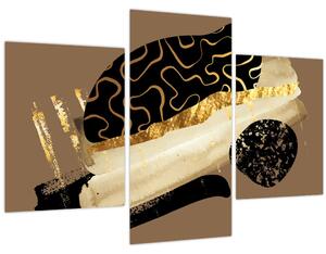Obraz - Abstrakcia golden brown N⁰3 (90x60 cm)