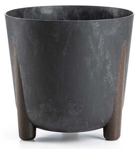 PLASTOVÝ KVETINÁČ MOSS 30X28,5 CM IMITÁCIA BETÓNU ČIERNA