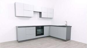Rohová kuchyňa Mindy pravý roh 270x180 cm (sivá matná)