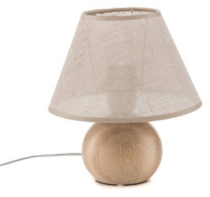 Stolná lampa Gill, drevo prírodné/tienidlo béžové