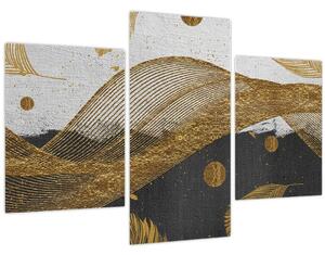 Obraz - Zlaté pierka (90x60 cm)