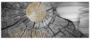 Obraz - Kmeň stromu v koláži (120x50 cm)