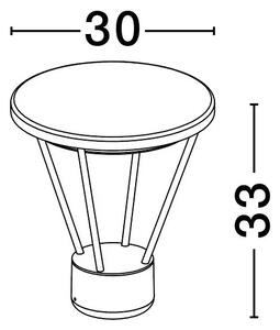Vonkajšia lampa Virtus 33 – 33 x 18 x 14 cm