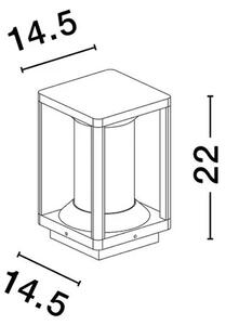 Vonkajšia lampa Pacific 22 drevo – 22 x 12 x 18 cm