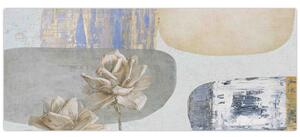 Obraz - Maľba s kvetmi a textúrami (120x50 cm)