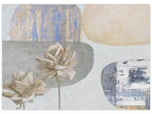Obraz - Maľba s kvetmi a textúrami (70x50 cm)