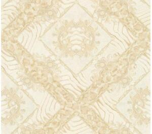 A.S. Création | Vliesová tapeta na stenu Versace 34904-4 | 0,70 x 10,05 m | béžová, krémová, metalická