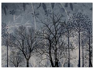 Obraz - Siluety stromov s listami (70x50 cm)