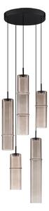 Dizajnový luster Sano 5 Smoky – Black chrome
