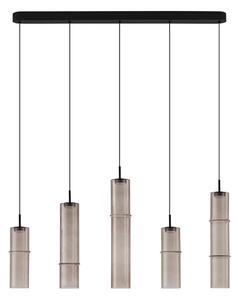 Dizajnový luster Sano 5 line Smoky – Black chrome