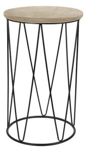 Prístavný stolík AIDEN drevo/kov, ⌀ 40 cm