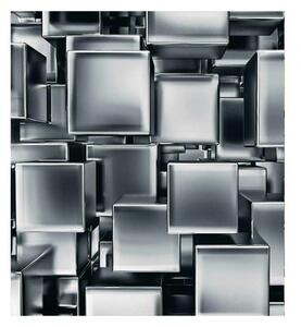 DIMEX | Vliesová fototapeta na stenu 3D metalové kocky MS-3-0285 | 225 x 250 cm | metalická, čierna