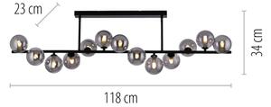 Schöner Wohnen 14505-18 - LED luster na tyči DUBAI 13xG9/3W/230V čierna/dymová