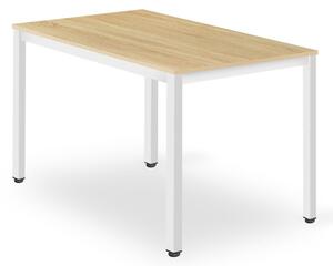 Kancelársky stôl TESA 120x60 s dubovou doskou v bielej farbe