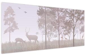 Obraz - Lesík jednofarebný (120x50 cm)