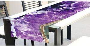 DIMEX | Behúň na stôl Ametyst TS 015 | biela, fialová | 40 x 140 cm
