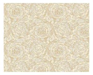 A.S. Création | Vliesová tapeta na stenu Versace 93583-1 | 0,70 x 10,05 m | béžová, zlatá, biela