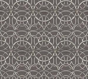 A.S. Création | Vliesová tapeta na stenu Versace 37049-5 | 0,70 x 10,05 m | hnedá, metalická, šedá