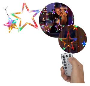 LED záves CD002-138 farebné hviezdy, s diaľkovým ovládaním