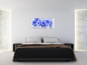Obraz - Modré ruže (120x50 cm)