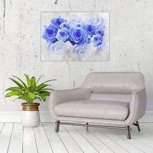 Obraz - Modré ruže (70x50 cm)