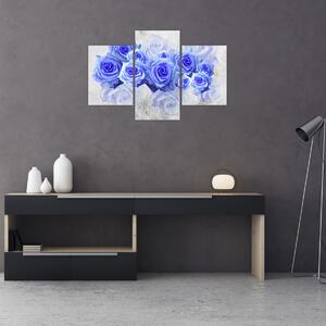Obraz - Modré ruže (90x60 cm)