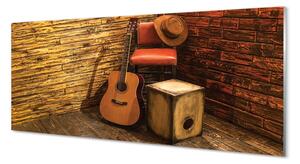 Obraz na skle Gitaru hat stoličky 140x70 cm 2 Prívesky