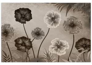 Obraz - Kreslené kvety (90x60 cm)