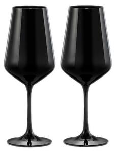 Crystalex Poháre na víno BLACK & WHITE ONE 450 ml, 2 ks Poháre: Čierne