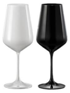 Crystalex Poháre na víno BLACK & WHITE ONE 450 ml, 2 ks Poháre: Čiernobiele