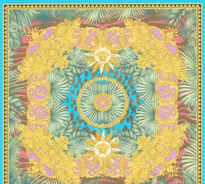 A.S. Création | Vliesová tapeta na stenu VERSACE 38703-1 | 0,70 x 10,05 m | zelená, modrá, zlatá
