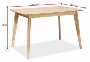 Rozkladací jedálenský stôl NORDA, 120-160x75x80, dub