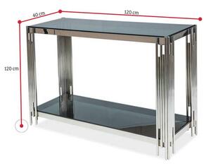 Konzolový stolík LOSSI C, 120x78x40, sklo/chróm