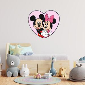 Samolepka na stenu "Mickey a Minnie v srdiečku"