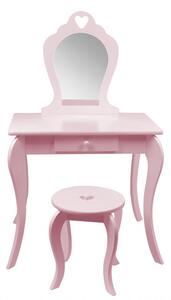 Toaletný stolík pre deti so stoličkou - ružový