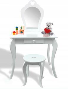 Toaletný stolík pre deti so stoličkou - biely
